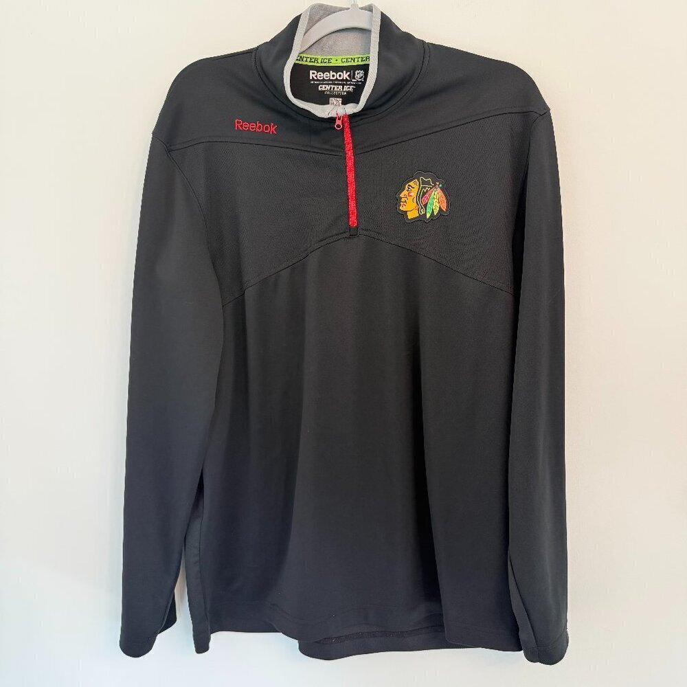 🏒 Chicago Blackhawks Reebok Center Ice Quarter-Zip – Men’s Large 🏒